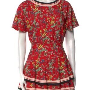 ALICE + OLIVIA Palmira Tie-Back Ruffle Floral Mini Dress, Size 6